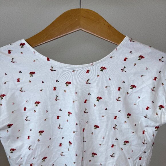 Wilfred Adela Backless Floral Tee • Espace Goji Berry • XS • Cottagecore Red - Picture 5 of 16